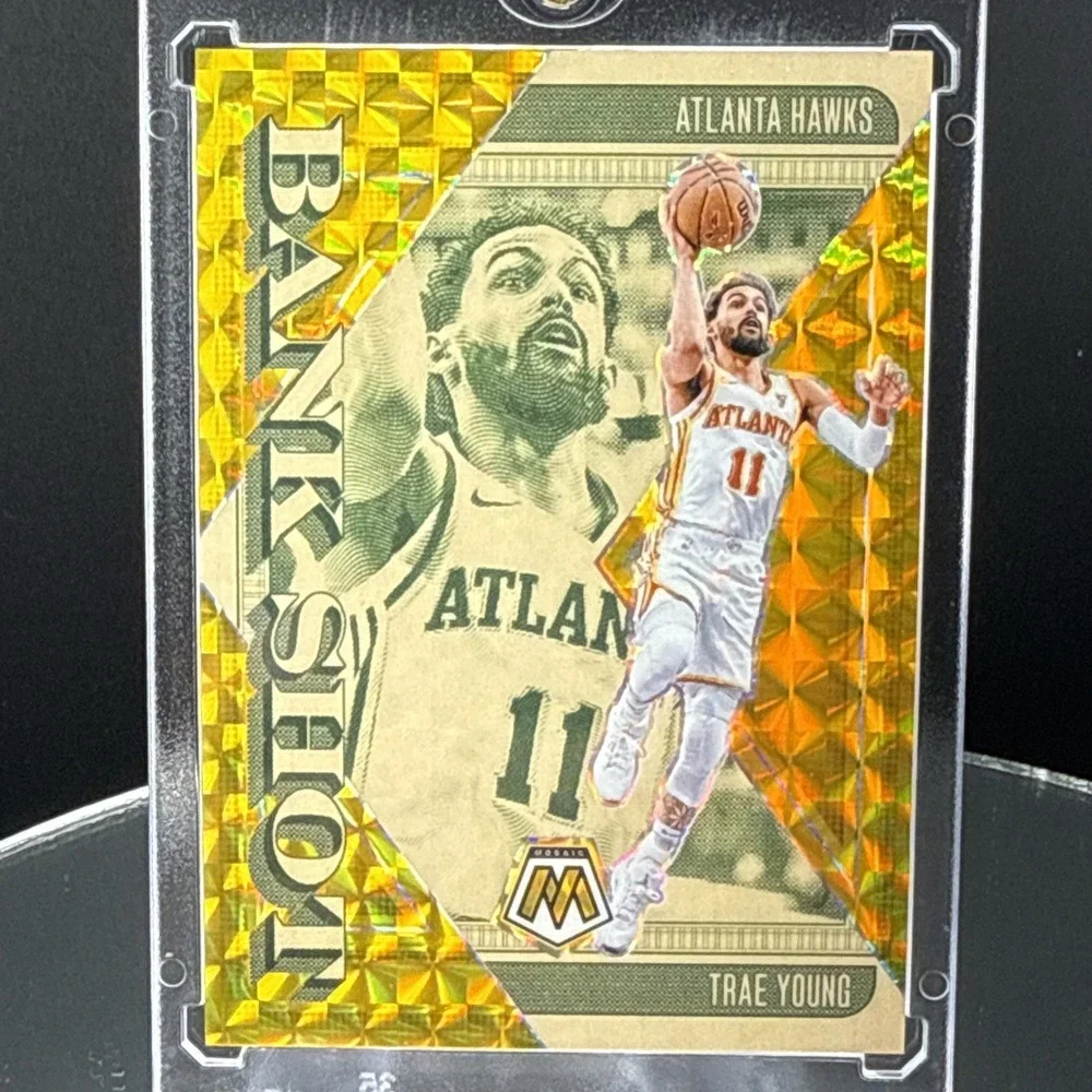 Trae Young 2024-25 Panini Mosaic Bank Shot Gold Mosaic 7/10